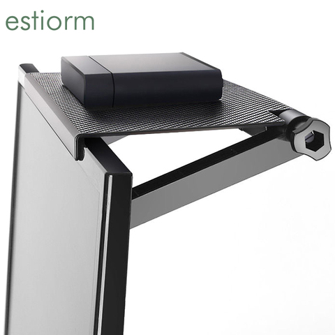 Étagère supérieure d'écran, étagère supérieure réglable pour moniteur d'ordinateur et TV, support de stockage pour appareils de Streaming, boîte multimédia, haut-parleurs, noir ► Photo 1/6