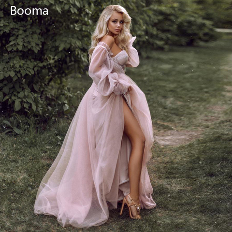 Booma rose robes de mariée plage Boho hors de l'épaule robe de mariée chérie élégante princesse robe de fête de mariage grande taille ► Photo 1/6