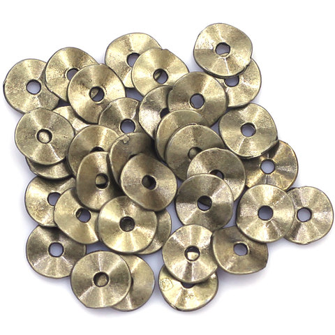 Perles d'espacement, anneau Tortuose rond en alliage de Zinc, métal, ton Bronze pour breloques, Bracelets, bijoux, résultats de fabrication, 9mm, 100 pièces ► Photo 1/6