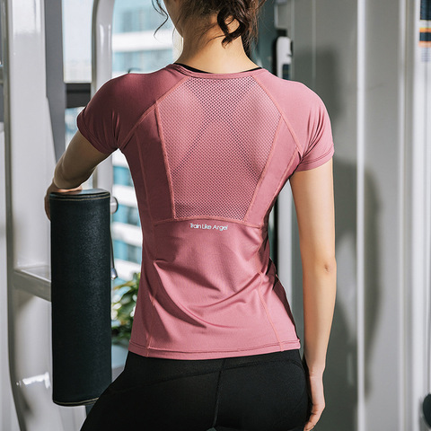 T-shirt de Fitness à manches courtes pour femmes, Slim Fit pour le sport, la course, le Yoga ► Photo 1/6