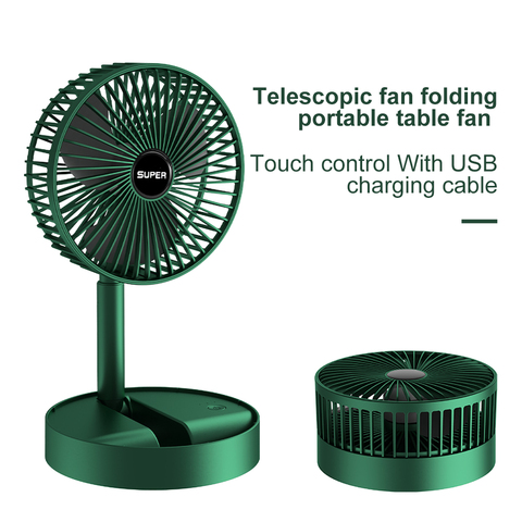 Ventilateur télescopique Portable Rechargeable par USB, Mini ventilateur électrique pliable pour le bureau et la maison, faible bruit, batterie haute, autonomie en veille ► Photo 1/6