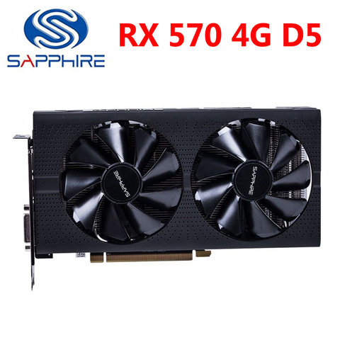 Saphir RX 570 4GD5 cartes graphiques 256Bit GDDR5 carte vidéo pour AMD RX 500 série Radeon RX570-4GB RX570 4GB impulsion utilisé ► Photo 1/6