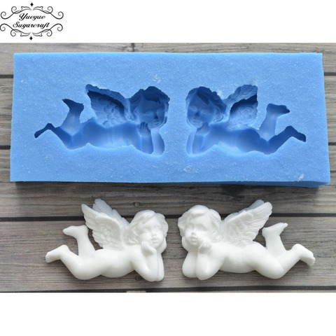 Yueyue-moule en Silicone pour bébés, Sugarcraft ange, outils de décoration de gâteaux, moule à pâte en chocolat, plâtre, à bougies ► Photo 1/6