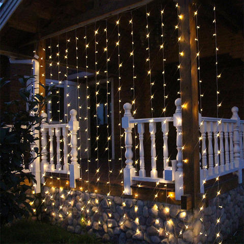 Guirlande lumineuse LED 220V EU /110V US, rideau, féerique, pour noël, décoration de mariage, vacances ► Photo 1/6