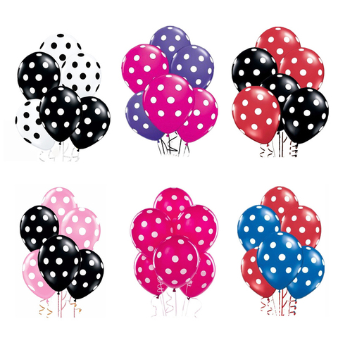 Ballons en Latex à pois 12 pouces 10 pièces/lot | Fournitures de fête d'anniversaire pour garçon et fille, décorations de réception-cadeau pour bébé ► Photo 1/6