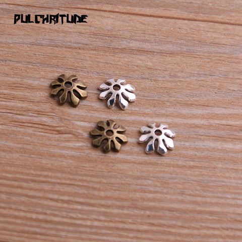 Breloques en forme de petites fleurs creuses, accessoires de bijouterie, breloques de réception, 2 couleurs, 3x10x11mm, 60 pièces ► Photo 1/5