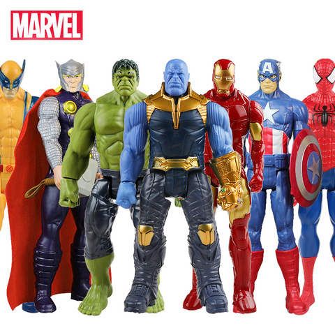 Figurine de super-héros Marvel mesurant 30 cm, jouet pour enfant à l'effigie des personnages d'Avengers Endgame, Thanos, Hulk, Captain America, Thor, Wolverine, Venom ► Photo 1/6