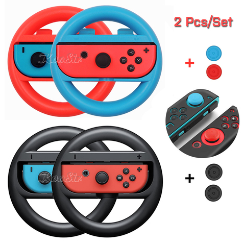 Manette de jeu Joy-con pour nintendo Switch, 2 pièces, poignées de jeu, volant de course ► Photo 1/6