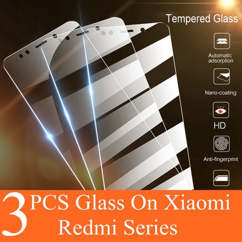 Protecteur d'écran pour Xiaomi, 3 pièces, Film en verre trempé pour Redmi Note 9 6 8 Pro 7 8A 7A 9s 8t ► Photo 1/6