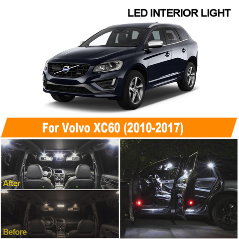 Ampoules de voiture, blanc Canbus, Kit d'éclairage intérieur LED, pour 2010-2015, 2016, 2017, lampe de lecture au plafond Volvo XC60 ► Photo 1/6