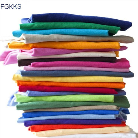 FGKKS – T-shirt de Fitness pour hommes, de Style décontracté, Slim, haut à la mode, couleur unie, pour Sports de plein air ► Photo 1/6