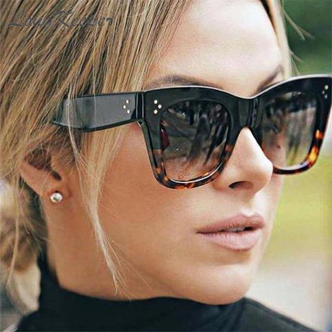 Lunettes de soleil carrées pour femmes, grande taille, marque de luxe, à rivets, UV400, 2022 ► Photo 1/6