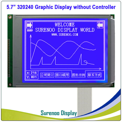 Panneau d'affichage LCD, 5.7 pouces, 320240x1.0, 14P/, Module graphique LCM, sans contrôleur RA8835, sans tension négative ► Photo 1/5