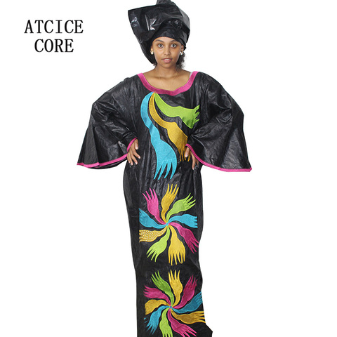 Bazin – robe longue au design africain pour femmes, avec broderie, riche ► Photo 1/6