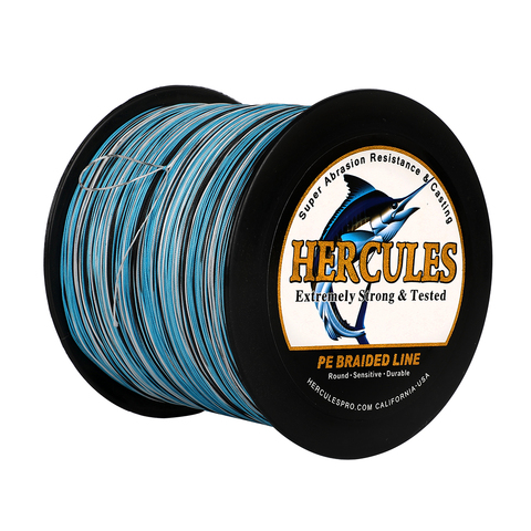 Hercules – fil de pêche tressé, 12 brins, 300M, 15 couleurs, 100% PE, Multifilament, rivière, ligne flottante, 10-300LB ► Photo 1/6