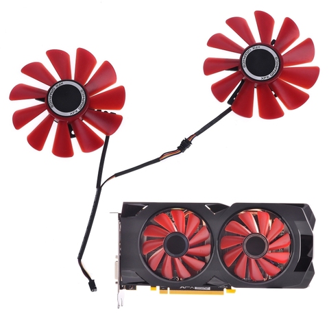 Ventilateur de remplacement de refroidissement de carte graphique, 2 pièces/ensemble 85mm RX-570-RS RX-580-RS FD10U12S9-C, pour XFX RX470 RS RX580 RS ► Photo 1/6