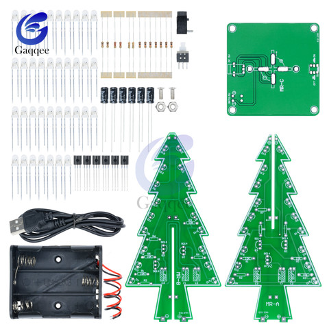 Kit de pièces d'arbre de noël à 7 couleurs, Module de Circuit imprimé d'arbre de noël 3D avec lumières LED, interrupteur autobloquant ► Photo 1/6