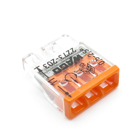Mini connecteur Push-in 3 broches | Origine 2273-203 10 pièces, connecteur de fil Compact pour boîte de jonction Installation de bornes VDE UL ► Photo 1/6