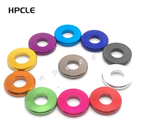 10 pièces/lot M3 M4 M5 M6 M8 M10 rondelle de joint plat en aluminium coloré pour pièce RC ► Photo 1/4