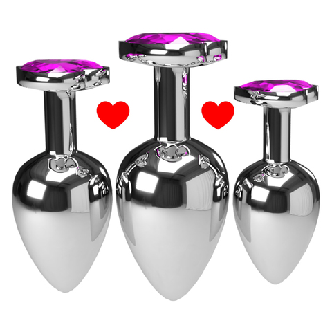 3 pièces/ensemble multicolore lisse masseur perles anales cristal bijoux coeur godemichet Anal stimulateur femmes jouets sexuels gode métal Anal Plug ► Photo 1/6