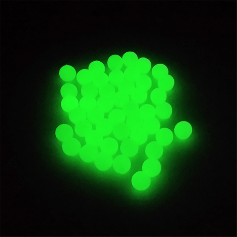 Perles de pêche lumineuses 100 pièces rondes en caoutchouc souple flottant lueur fluorescente vert pêche leurre perles ► Photo 1/5