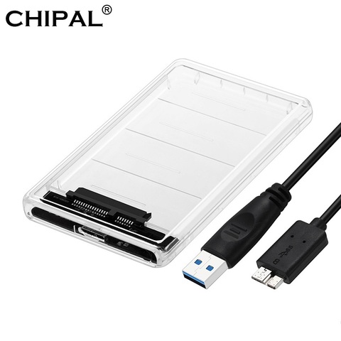 CHIPAL-boîtier Transparent HDD 2.5 pouces Sata boîtier SSD vers USB 3.0, adaptateur gratuit, 5 gbps, prise en charge du protocole UASP 2 to ► Photo 1/6