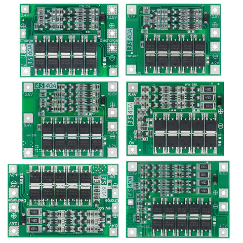 Panneau de Protection de chargeur de batterie Li-ion 3S/4s 40A 60A, 18650 BMS pour moteur de perceuse 11.1V 12.6V/14.8V 16.8V, amélioration/équilibre ► Photo 1/6