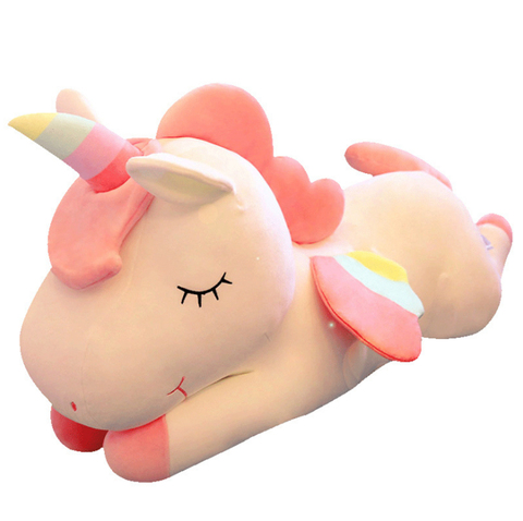 Figurine licorne 30CM jouet poupée ours en peluche câblé, oreiller long pour fille, lit mignon, pir ► Photo 1/2