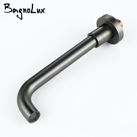 Bagnolux robinet de salle de bains, bec de baignoire rond en laiton noir brossé Chrome poli en acier inoxydable or Rose ► Photo 1/6