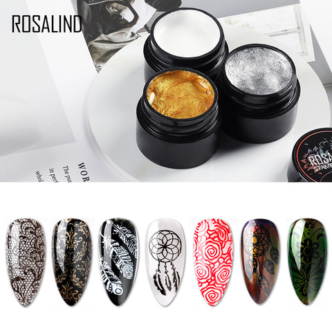 ROSALIND Nail Art estampage vernis semi permanant uv vernis ongle 5ml nail art Gel plaque vernis à ongle nail art decorations ► Photo 1/6