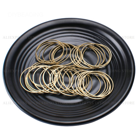 100 pièces en laiton Simple cercle rond cerceaux anneau lien connecteur pour boucles d'oreilles collier faisant 10/15/20/25/30/35/40/45/50mm trouver ► Photo 1/6