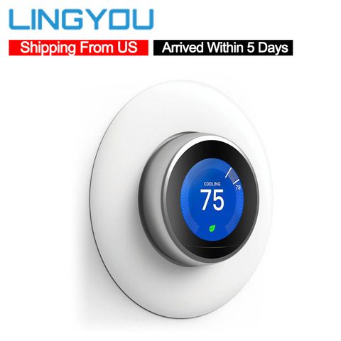 LINGYOU – plaque murale pour Thermostat Nest apprentissage, 3e 2e 1ère génération et Thermostat Nest E 3D stéréoscopique, support à couvercle rond ► Photo 1/6