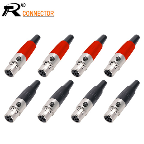 Connecteur de Microphone Audio XLR, Mini XLR 3 4 5 broches, petite prise femelle XLR, pour câble à souder droit, 1 pièce ► Photo 1/6