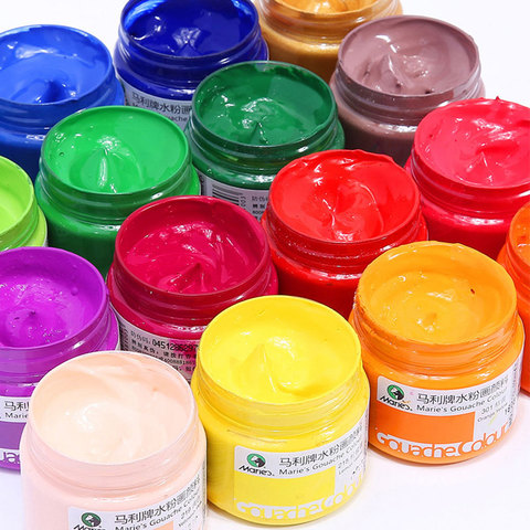 Pigment gouache peint à la main, 100 ml/bouteille, peinture spéciale, école d'art, magnifique, 42 couleurs en option ► Photo 1/6