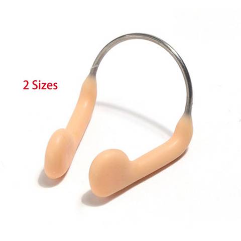 Pince-nez en Silicone souple, Durable, antidérapant, en acier, pour la natation, la plongée, les Sports aquatiques, couleur de la peau ► Photo 1/6