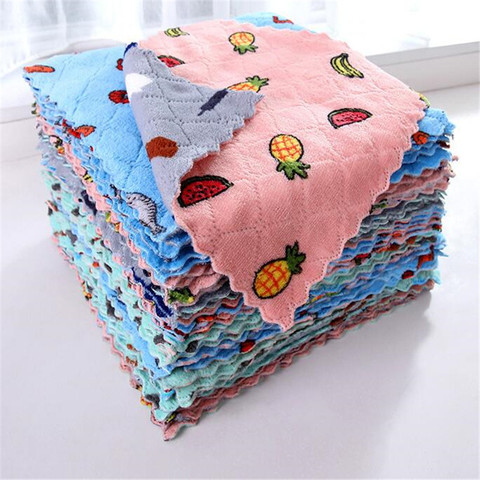 1/5 pièces outil de cuisine chiffon de nettoyage pour le lavage Dishs cuisine Double face Super absorbant torchon serviette de cuisine chiffons ► Photo 1/6