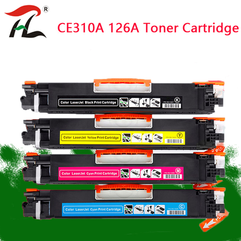 Cartouche Toner de couleur Compatible HP, 4PK CE310A CE311A CE312A CE313A 126A, pour LaserJet Pro CP1025 M275 100 couleur MFP M175a M175nw ► Photo 1/6