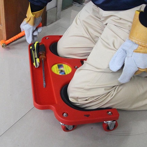 Genouillère de Protection, avec roues, mousse intégrée rembourrée, par plateforme, pose de carreaux ou vinyle, réparation automobile, protège les genoux ► Photo 1/5