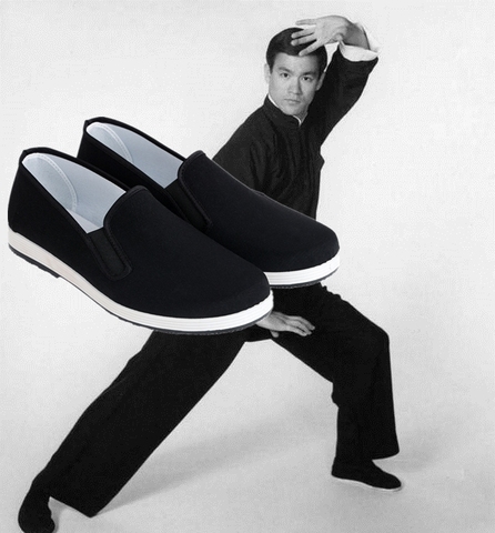Chaussures anciennes de pékin Kung Fu pour hommes, chaussures en toile de Style chinois traditionnel, Tai Chi, Bruce Lee, rétro, noires, vêtements Wushu 35-45 ► Photo 1/6
