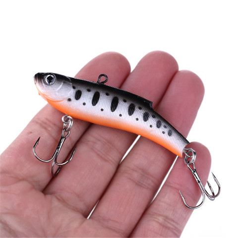 1 pièces 7cm 17g VIB leurre de pêche Isca appât souple artificiel Wobbler plomb Jig poisson bar carpe leurre hiver glace matériel de pêche ► Photo 1/6