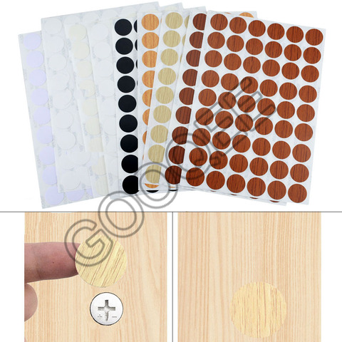 Autocollant de trou de vis en PVC 21MM, 54 pièces, autocollant de beauté, couvercle de vis décoratif, ornement artisanal en bois ► Photo 1/6