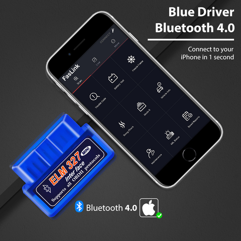 Bluetooth Pro ELM327 BlueDriver OBD2 Scanner diagnostic pour iPhone et Android Faslink outil de numérisation logiciel gratuit ► Photo 1/6