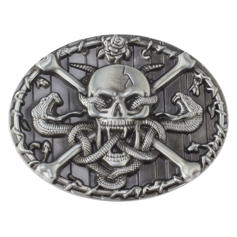 Crâne squelette ceinture boucle ceinture bricolage accessoires Western cowboy style lisse ceinture boucle Punk rock style k29 ► Photo 1/5