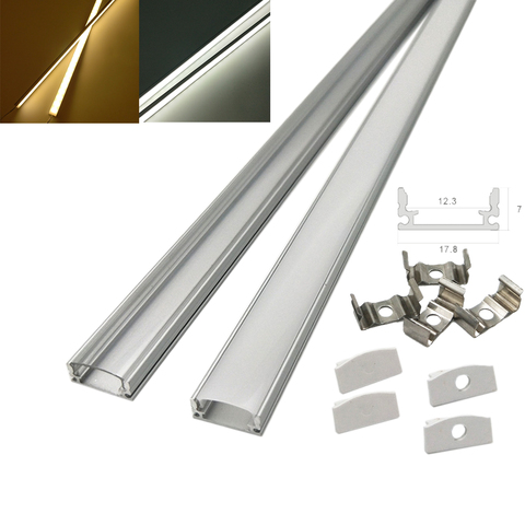 HAMRVL 2-10 ensembles/lot 0.5 m 12mm bande led profil en aluminium pour led lumière bar, led en aluminium canal, plat boîtier en aluminium ► Photo 1/6