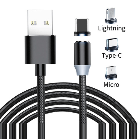 Prise de câble magnétique Micro USB Type C USB C 8 broches prise de charge rapide aimant chargeur cordon bouchons rond câble magnétique ► Photo 1/6