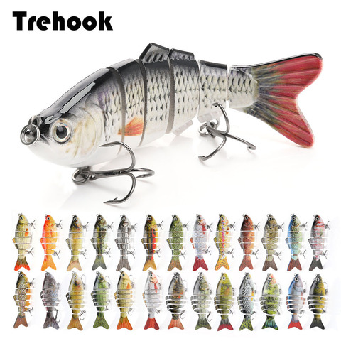 TREHOOK coulant Wobblers leurres de pêche 10cm 17.5g 6 Multi Jointed Swimbait dur appât artificiel brochet/basse leurre de pêche manivelle ► Photo 1/6