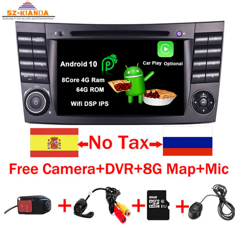 2022 dernier lecteur DVD de voiture d'écran tactile d'android 10.0 IPS pour Mercedes Benz classe E W211 E200 E220 E300 E350 Quad Core Wifi Radio ► Photo 1/6