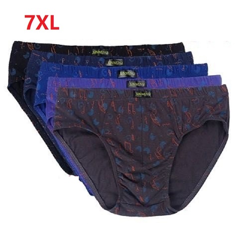 5 pièces/lot 7XL 6XL 5XL 100% coton hommes slips confortables hommes sous-vêtements slips culottes hommes hommes sous-vêtements confortables ► Photo 1/4