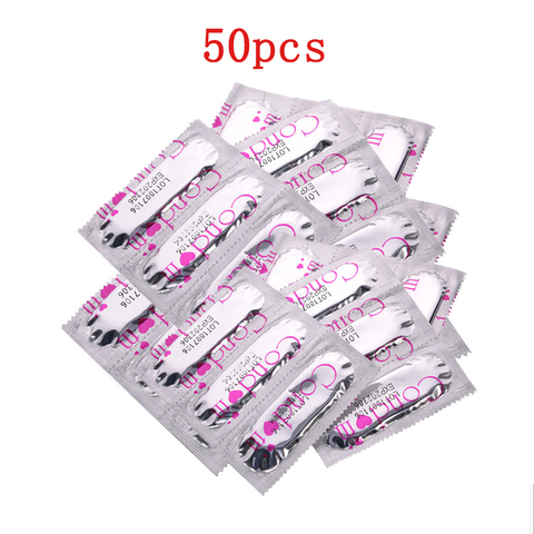 50pcs grand préservatif à l'huile pour homme retard sexe pointillé G Spot préservatifs intime jouet érotique pour hommes Contraception plus sûre préservatif féminin ► Photo 1/6