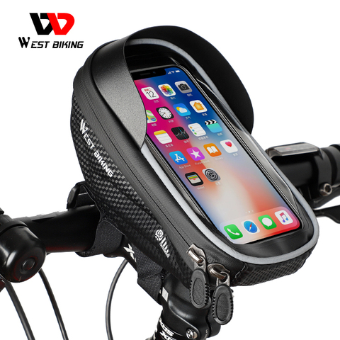 WEST BIKING – sac de vélo de haute qualité, sacoche étanche pour Tube supérieur de vélo, étui pour téléphone portable à écran tactile 6.0-7.2 pouces ► Photo 1/6